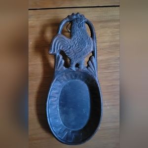 Cast Iron Spoon Holder with Rooster